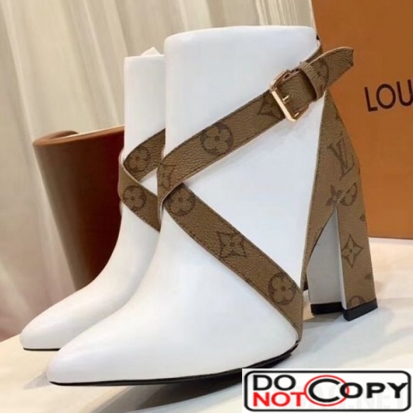 Louis Vuitton Strap Calfskin Ankle Boot White