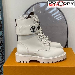 Louis Vuitton Territory Flat Ankle Range Leather Boots White