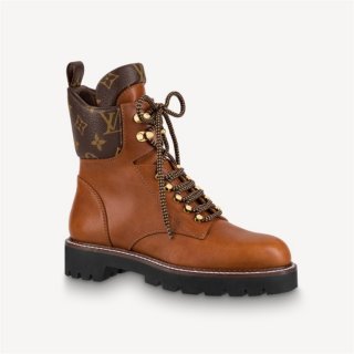Louis Vuitton Territory Flat Range Leather and Monogram Short Boots Brown