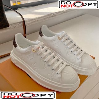 Louis Vuitton Time Out Monogram Leather Sneakers White