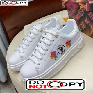 Louis Vuitton Time Out Sneakers in Printed Silky Calfskin White