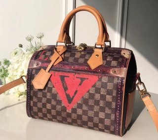 Louis Vuitton Trompe Damier Canvas Speedy 25 Bandouliere Bag M52249