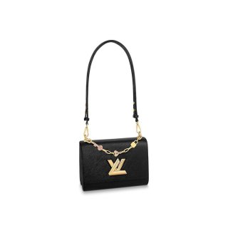 Louis Vuitton Twist MM Bag in Epi Leather with Padlock Chain M20834 Black