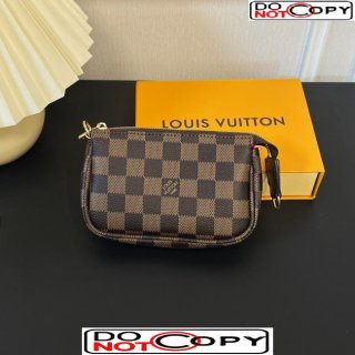 Louis Vuitton Vivienne Mini Pochette Accessoires Bag On Chain Damier Ebene Canvas N58009