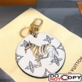Louis Vuitton White Animal Print Monogram Canvas Round Bag Charm Key Holder Zebra