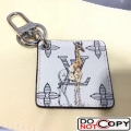 Louis Vuitton White Animal Print Monogram Canvas Square Bag Charm Key Holder Giraffe