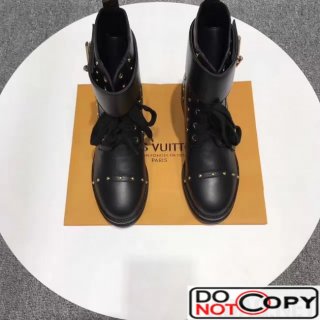 Louis Vuitton Wonderland Ranger Ankle Boots 1A3HUK Black Studs Leather