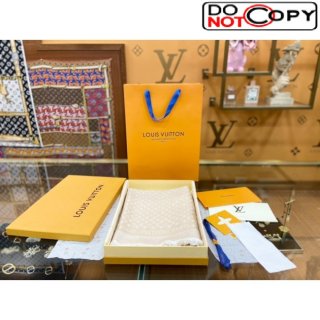 Louis Vuitton Wool & Silk Monogram Scarf Beige