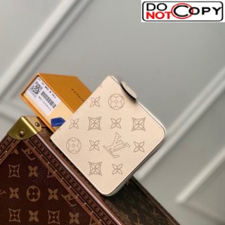 Louis Vuitton Zippy Compact Wallet in Mahina Perforated Leather M81558 Cream White