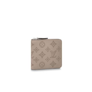 Louis Vuitton Zippy Compact Wallet in Mahina Perforated Leather M81558 Galet Beige