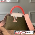 Louis Vuitton Capucines Mini Bag with Translucent Top Handle M56072 Green/Pink