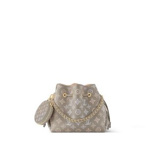 Louis Vuitton Bella Bucket Bag in Mahina Perforated Leather M23388 Grey/Pink
