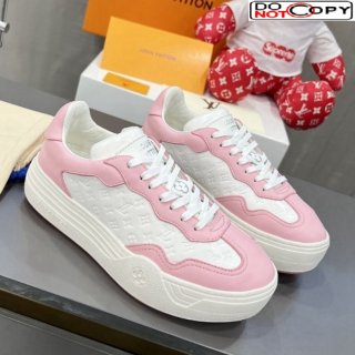 Louis Vuitton V Groovy Platform Sneakers in Monogram Leather White/Pink