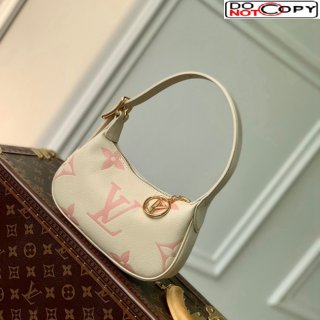 Louis Vuitton Mini Moon Hobo Bag in Oversized Monogram Empreinte Leather M82391 Beige/Pink