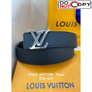 Louis Vuitton LV 35mm Reversible Belt in Grainy Calfskin Black/Silver