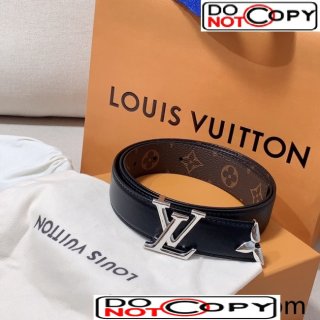 Louis Vuitton Reversible Belt 3cm with LV Buckle and Monogram Bloom Black/Silver