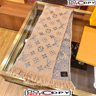 Louis Vuitton Logomania Wool Long Scarf with Fringe 30x175cm Beige/Silver