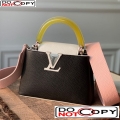 Louis Vuitton Capucines Mini Bag with Translucent Top Handle M56072 Black/Yellow