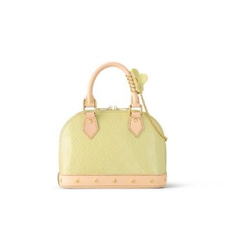Louis Vuitton Alma BB Bag in Monogram Vernis Leather M24063 Chic Pink/Yellow New LV Remix