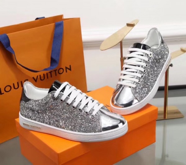 Louis Vuitton Silver Glitter Frontrow Sneaker [M01099] - $144.00 : Desinger Louis Vuitton ...